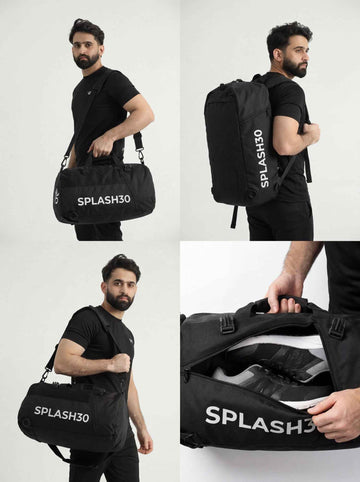 Splash30 travel and gym bag packed for an active day