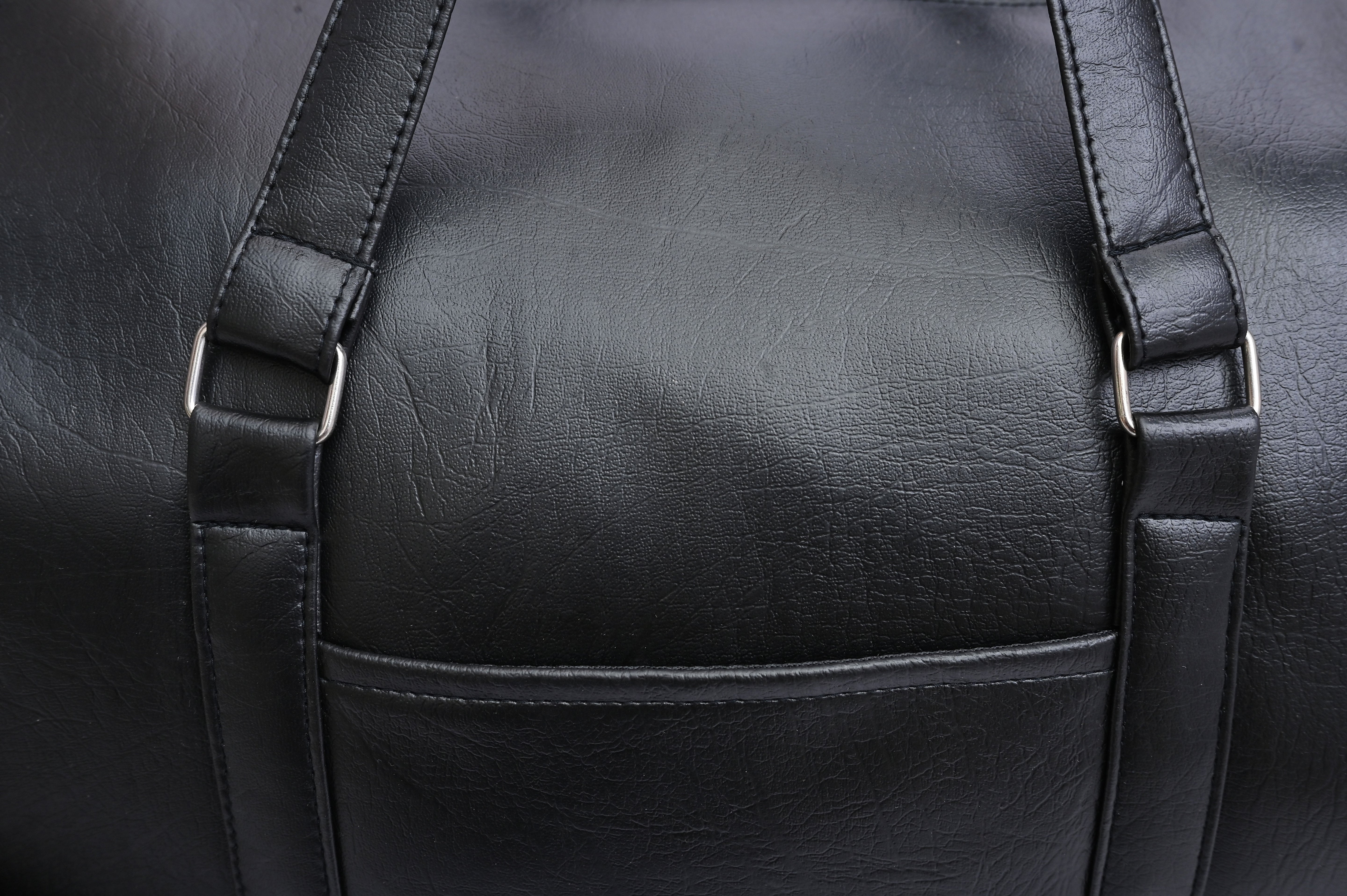 Black Leather Duffle