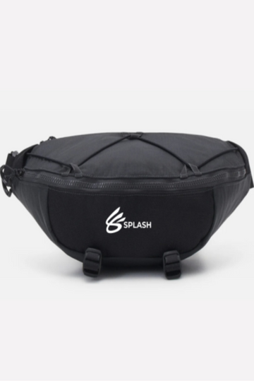 Black bag with 'Splash' logo on a white background