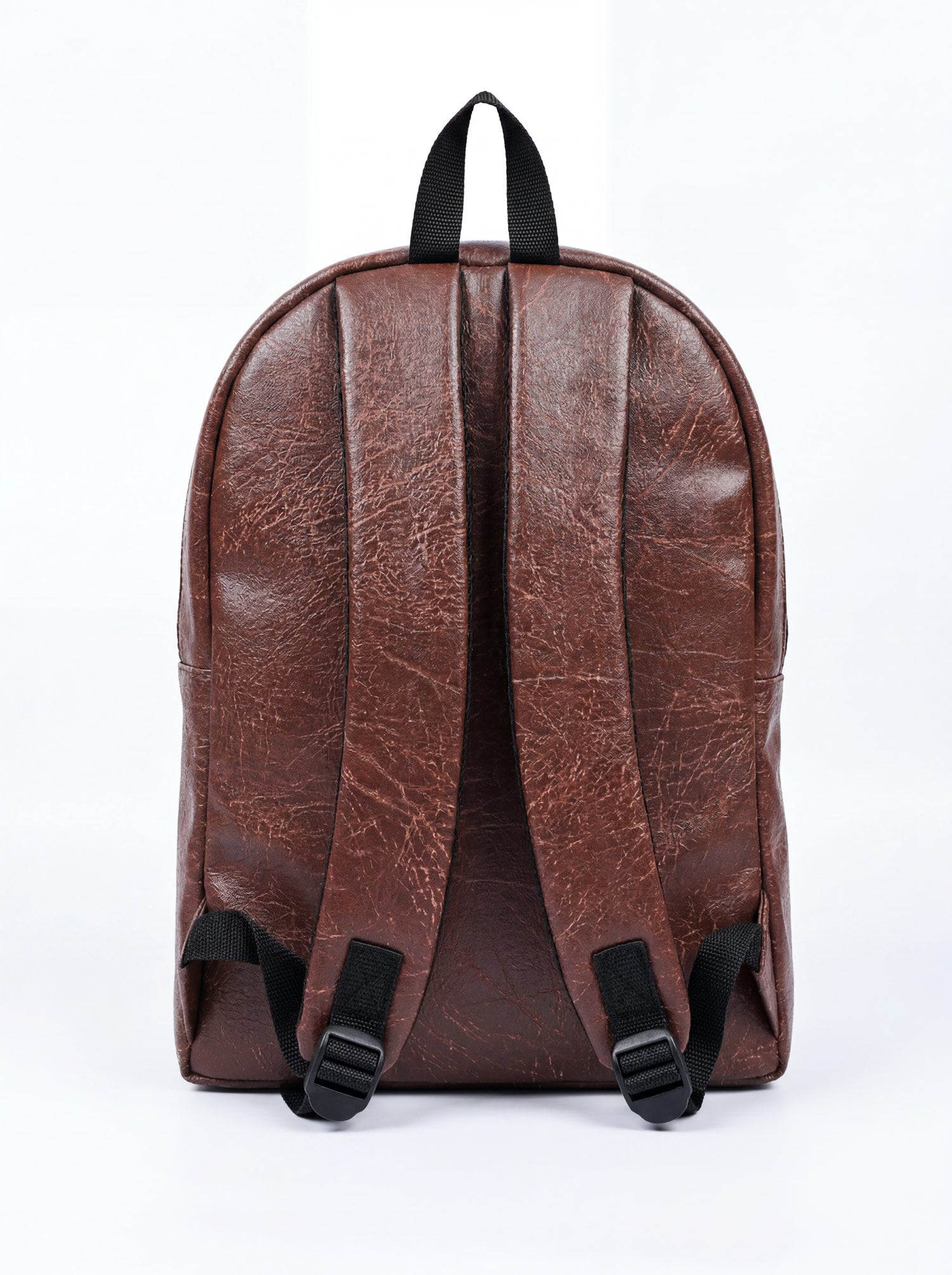 Splash30 Brown Leather Backpack 30L back view showing padded panel and adjustable straps