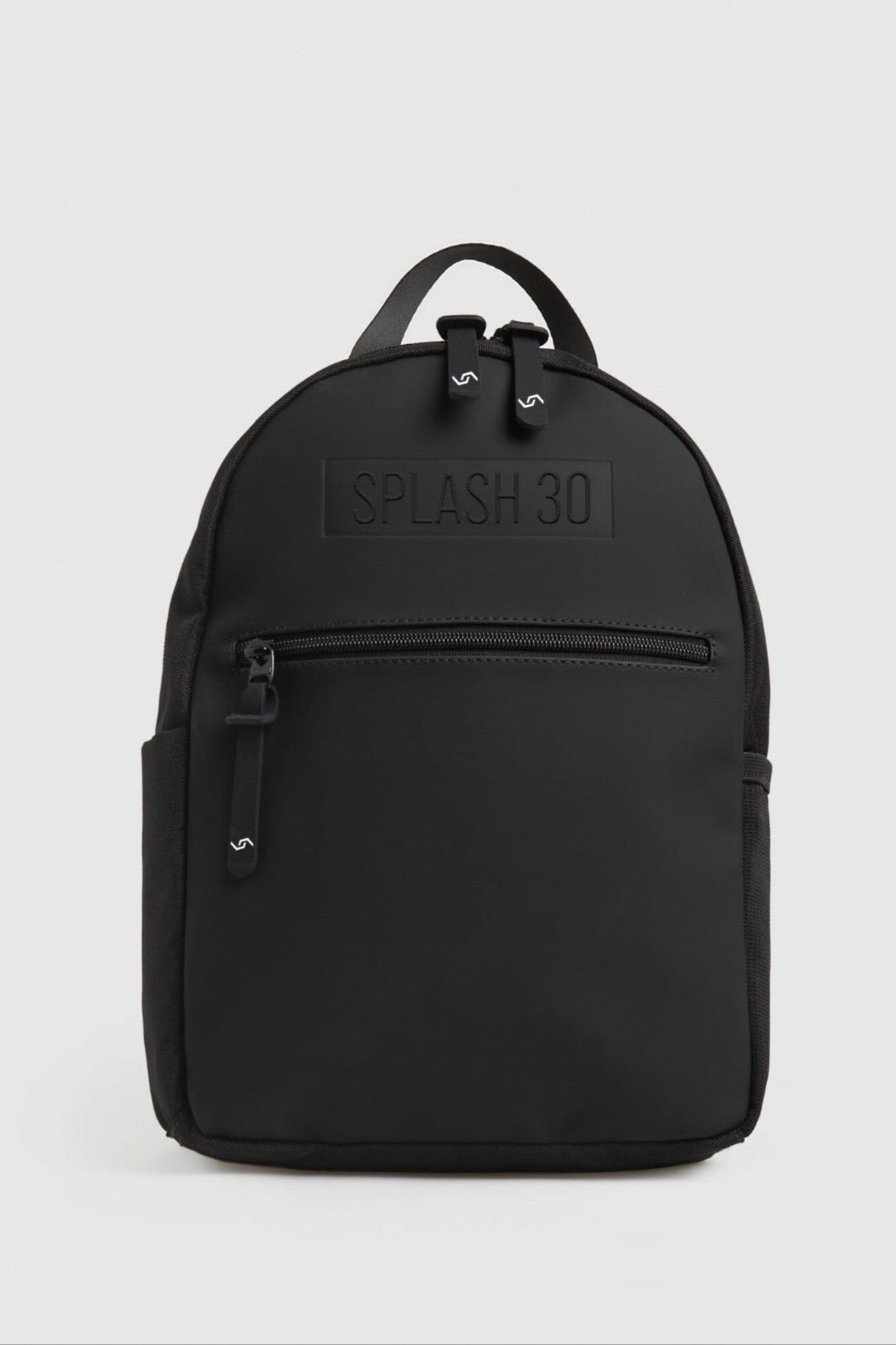 Splash30 Everyday Mini Backpack 8L black front view on light gray background