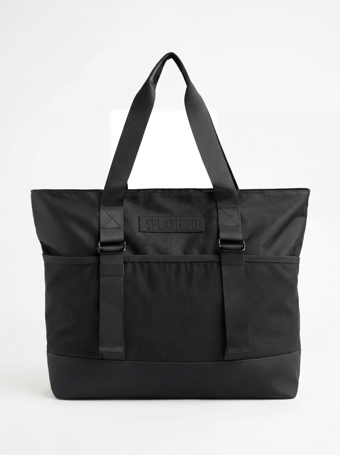 Splash30 Everyday Tote Bag 25L black front view on light gray background