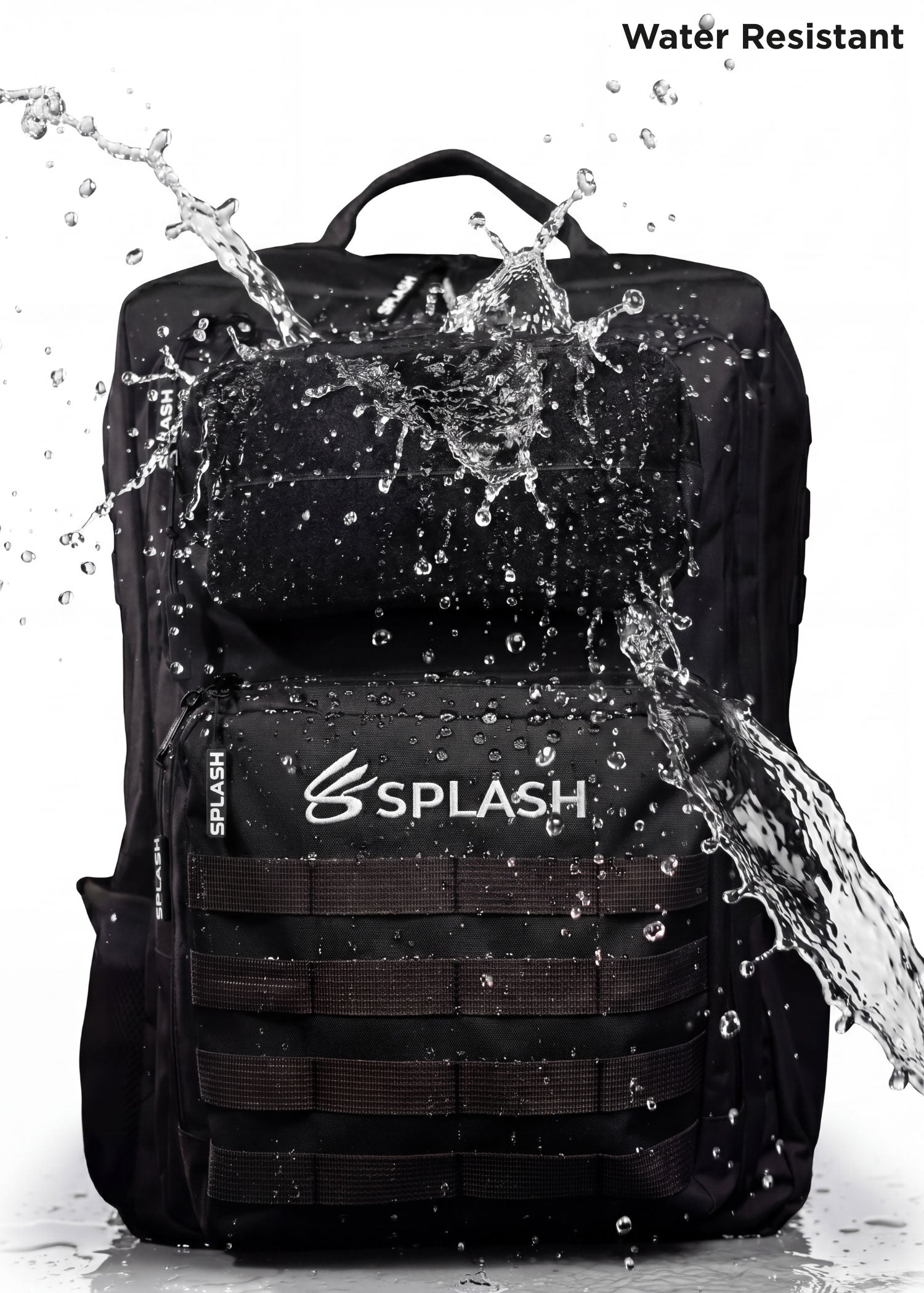 Splash30 tactical backpack 45L water resistant Oxford 900D polyester test