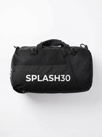 Splash30 Travel Duffle Bag 40L black front view on white background