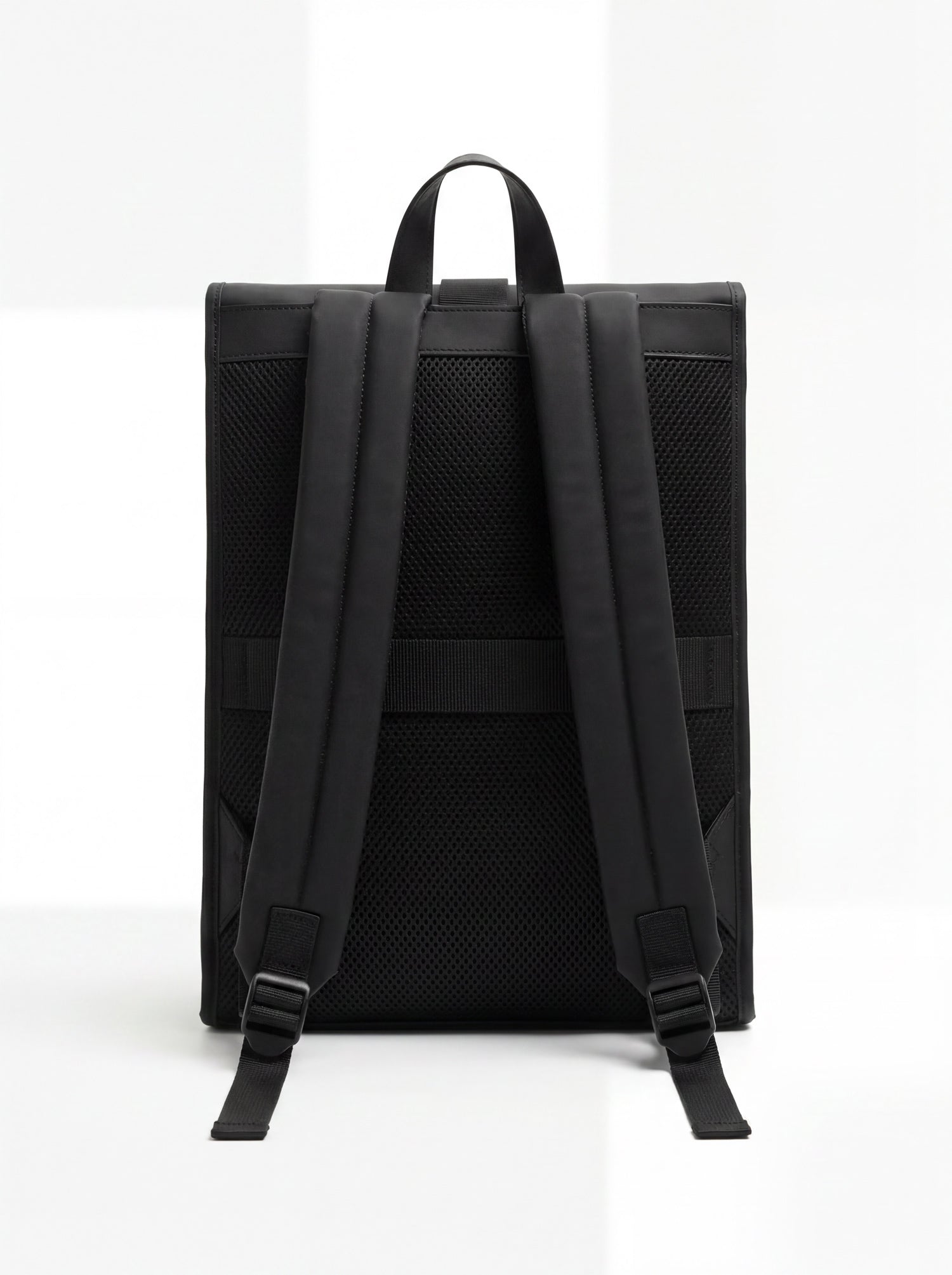 Splash30 Urban Rubberized Backpack black back view showing padded straps
