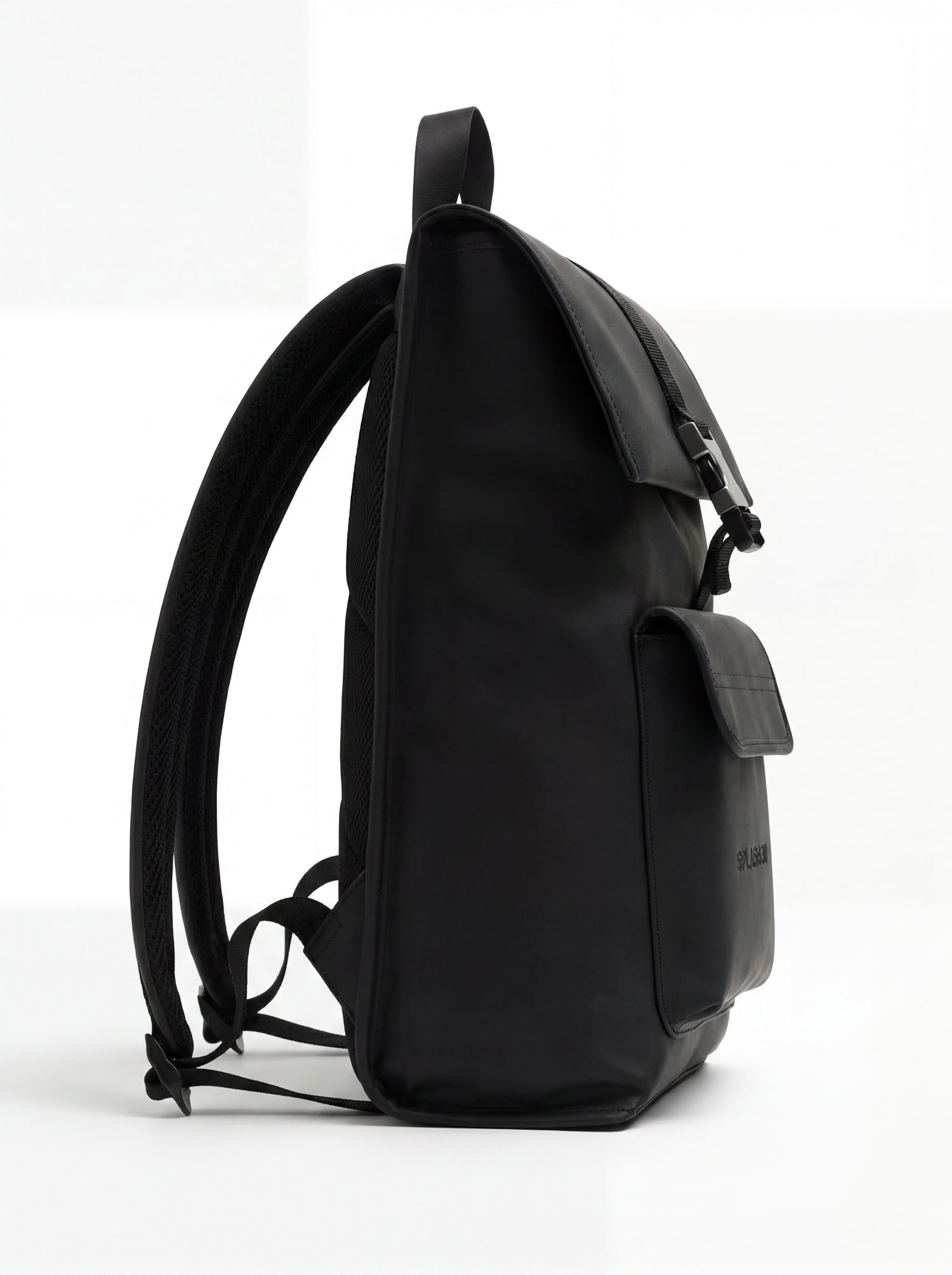 Splash30 Urban Rubberized Backpack black side view on white background